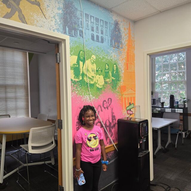 Community engagement takes many forms! Last semester, we had a body scrub masterclass taught by Eden Byrd @edenmosgarden , a local small business owner in the Winston-Salem area. Today, Eden was able to see herself on the wall in the renovated space.

This is community engagement in action, one of the most important actions, economically. Eden will be back this school year with more body care products!

Interior design @indigopruitt 
Wall design and install @brandillycg